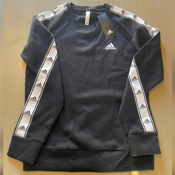 Nwt adidas womens black crewneck sweatshirt size small - Picture 1 of 5